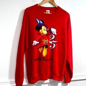 Vintage Disney sweatshirt Walt Mickey Mouse 25th Anniversary medium red